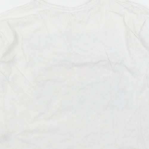 George Girls White   Basic T-Shirt Size 8-9 Years  - unicorn sleepy