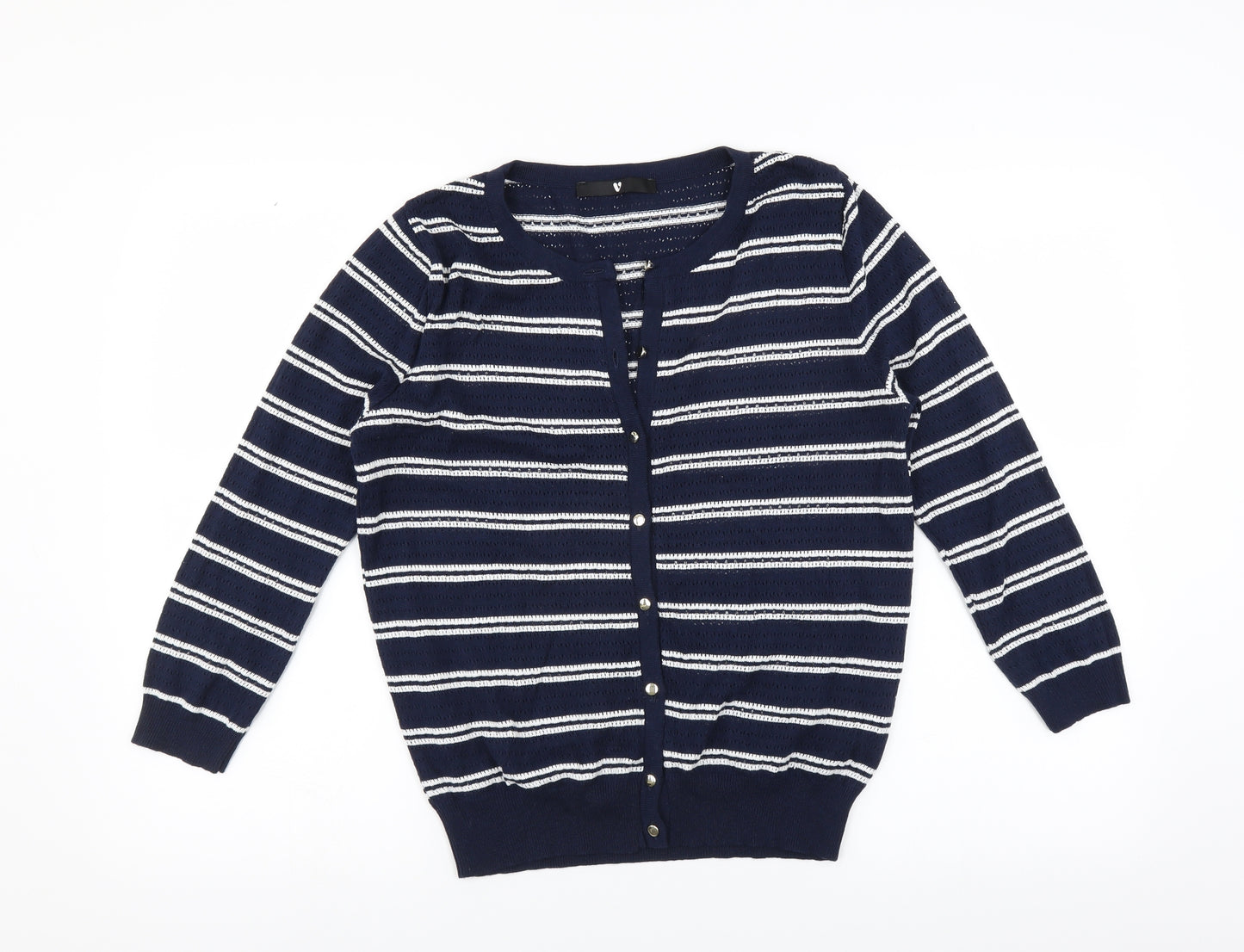 Very Womens Blue Striped  Cardigan Jumper Size 14