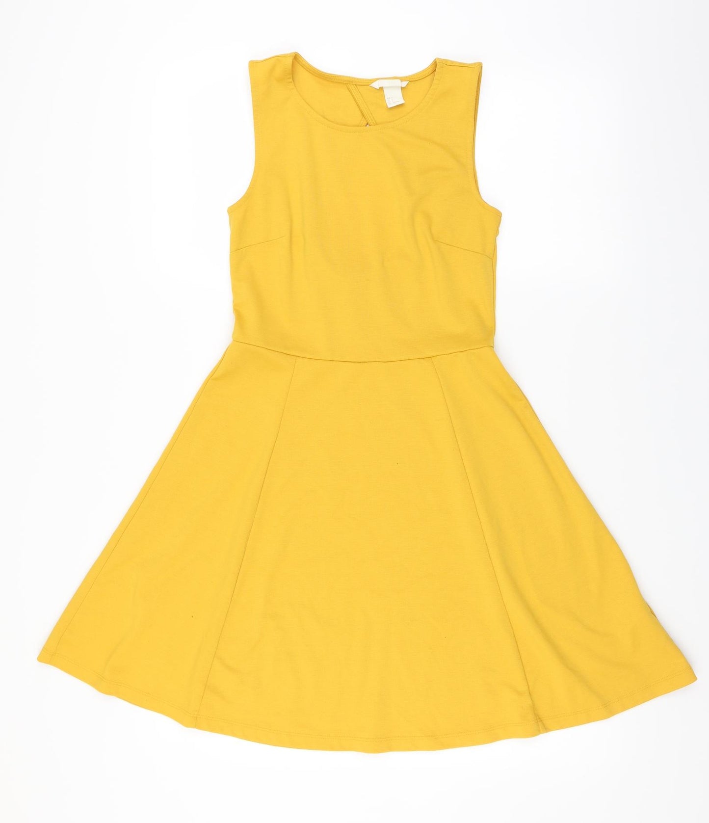 H&M Womens Yellow   Skater Dress  Size S
