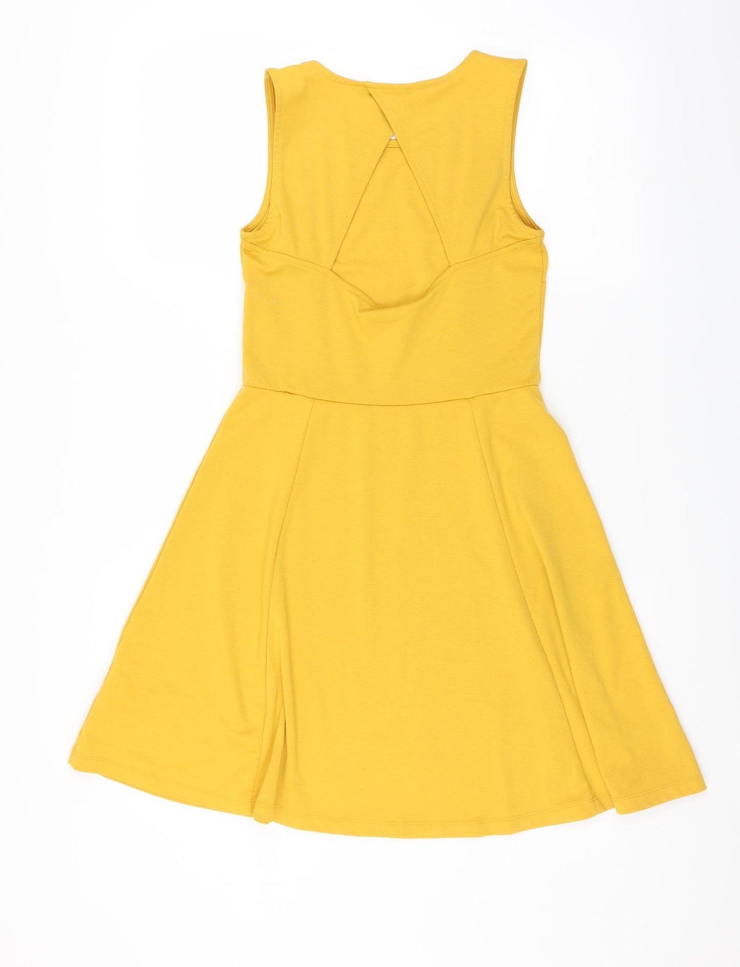 H&M Womens Yellow   Skater Dress  Size S