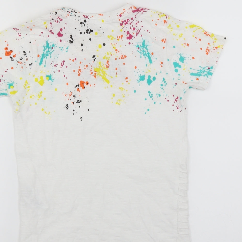 Primark Boys White   Basic T-Shirt Size 5-6 Years  - paint splat nyc