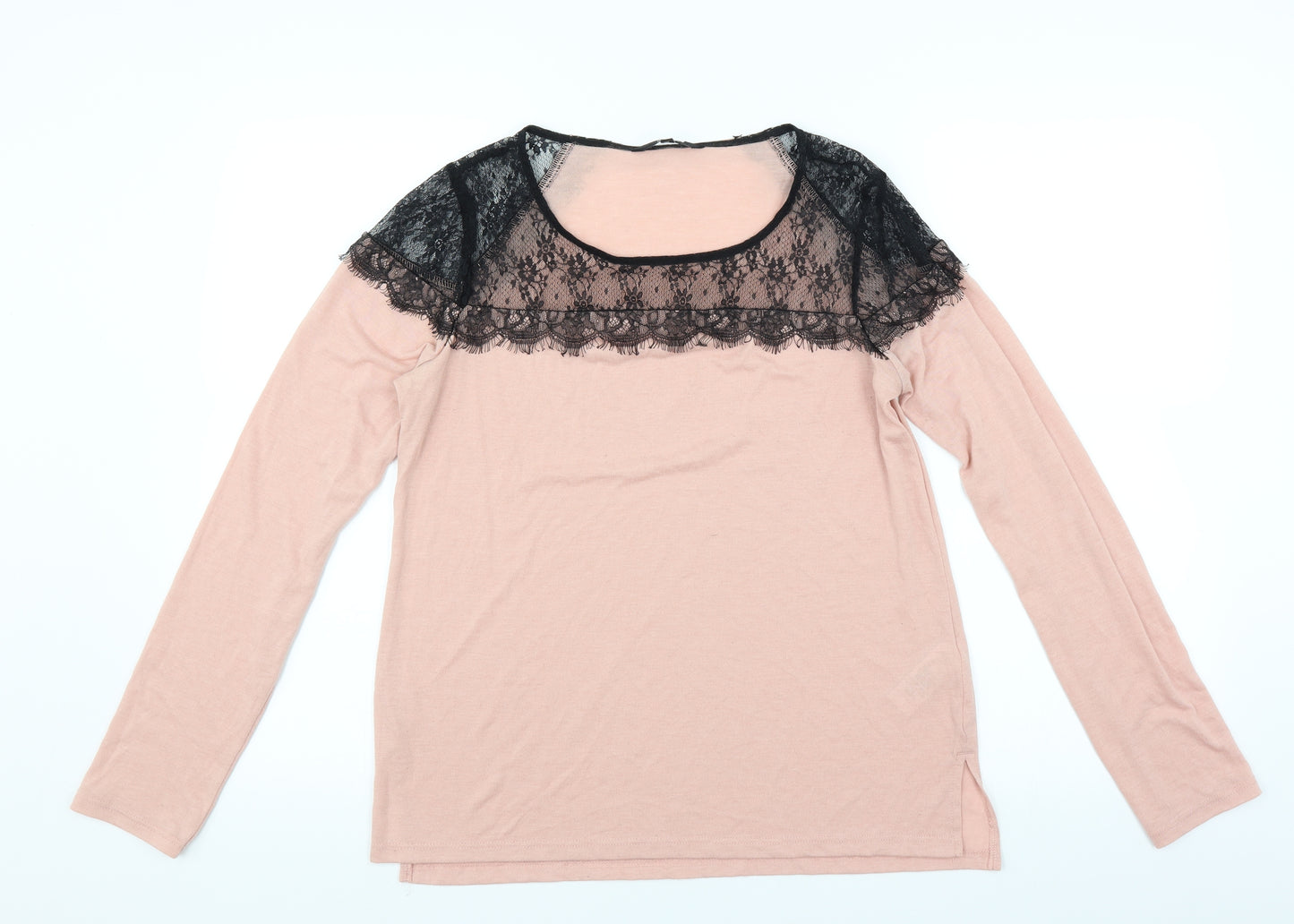 NEXT Womens Pink   Basic Blouse Size 10  - Lace Shoulders