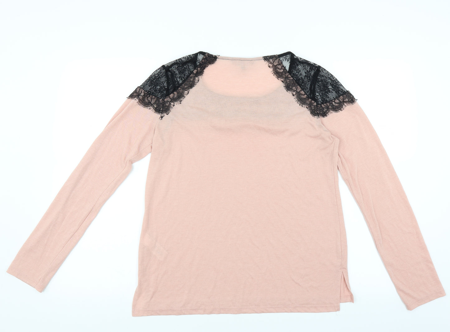 NEXT Womens Pink   Basic Blouse Size 10  - Lace Shoulders