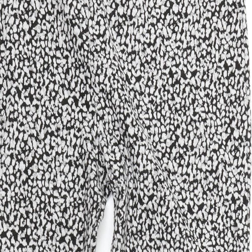 TU Womens Black Animal Print  Trousers  Size 14 L24 in