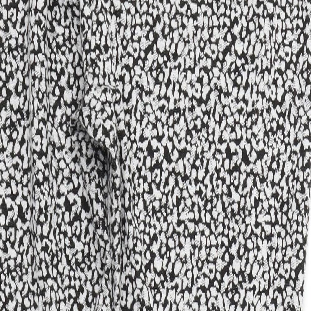 TU Womens Black Animal Print  Trousers  Size 14 L24 in