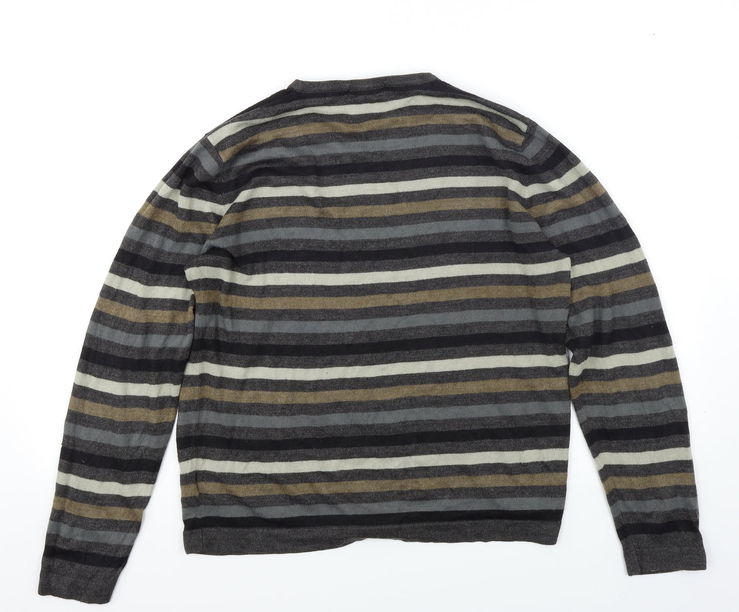 NEXT Mens Brown Striped Knit Pullover Jumper Size M