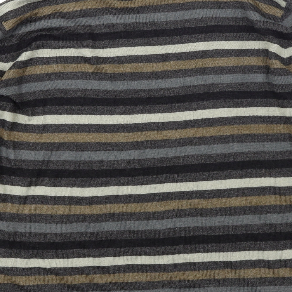 NEXT Mens Brown Striped Knit Pullover Jumper Size M