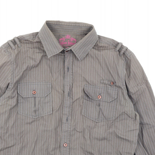 River Island Mens Brown Striped   Button-Up Size M