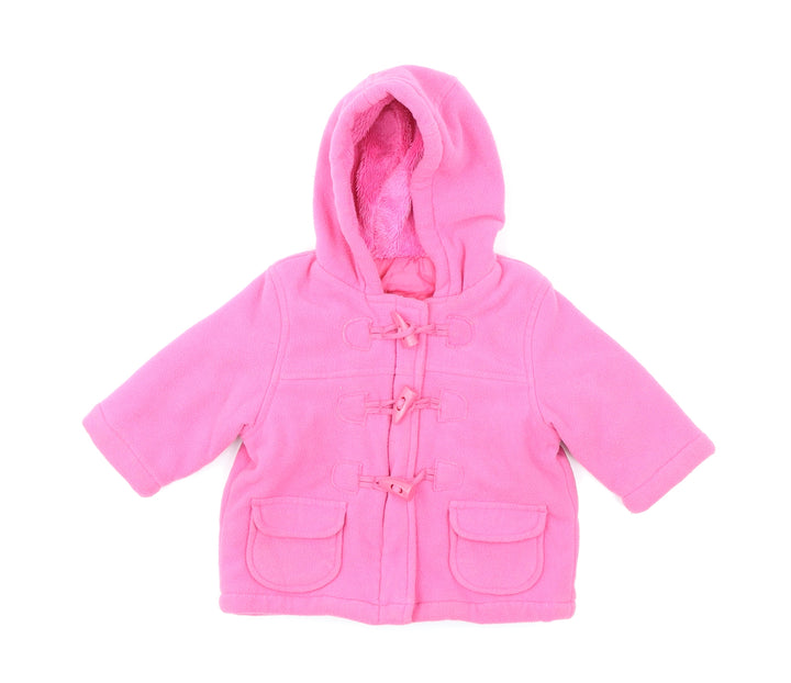 Marks & Spencer Girls Pink Basic Coat Coat Size 6-9 Months