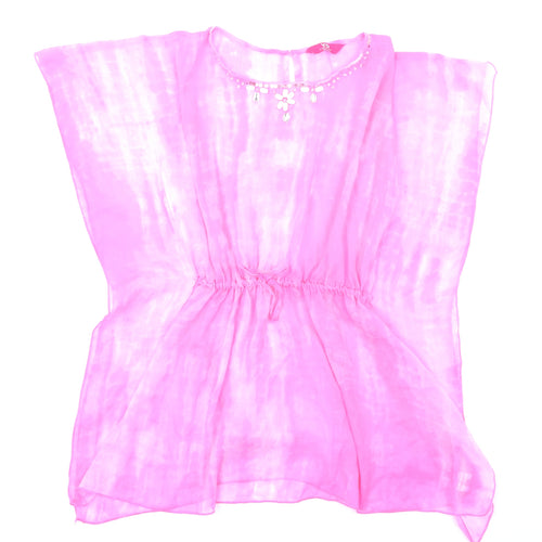 YD Girls Pink Tie Dye  Kimono Poncho Size 11-12 Years  - Kaftan