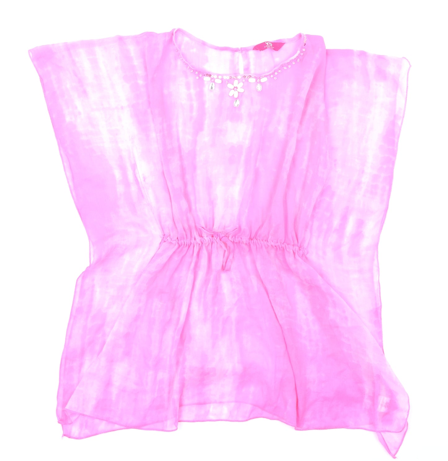 YD Girls Pink Tie Dye  Kimono Poncho Size 11-12 Years  - Kaftan