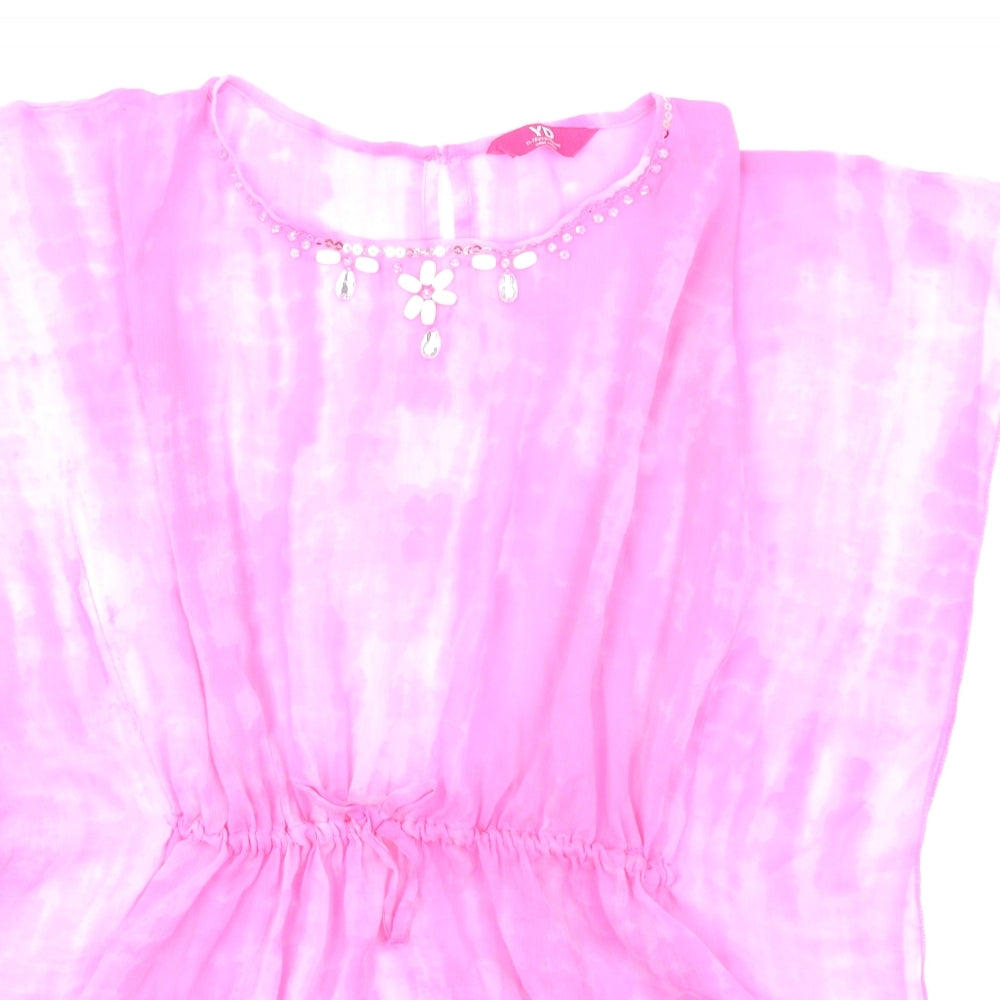 YD Girls Pink Tie Dye  Kimono Poncho Size 11-12 Years  - Kaftan