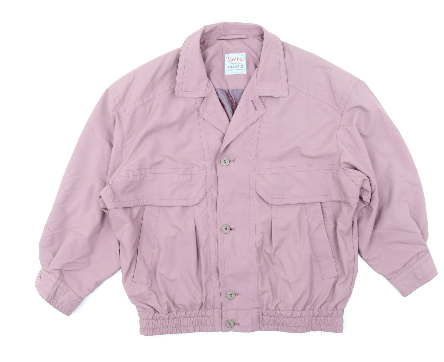 Melka Mens Purple   Bomber Jacket Coat Size XL