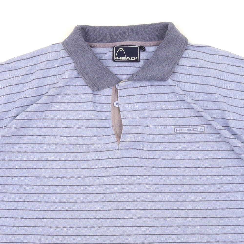 HEAD Mens Blue Striped   Polo Size XL