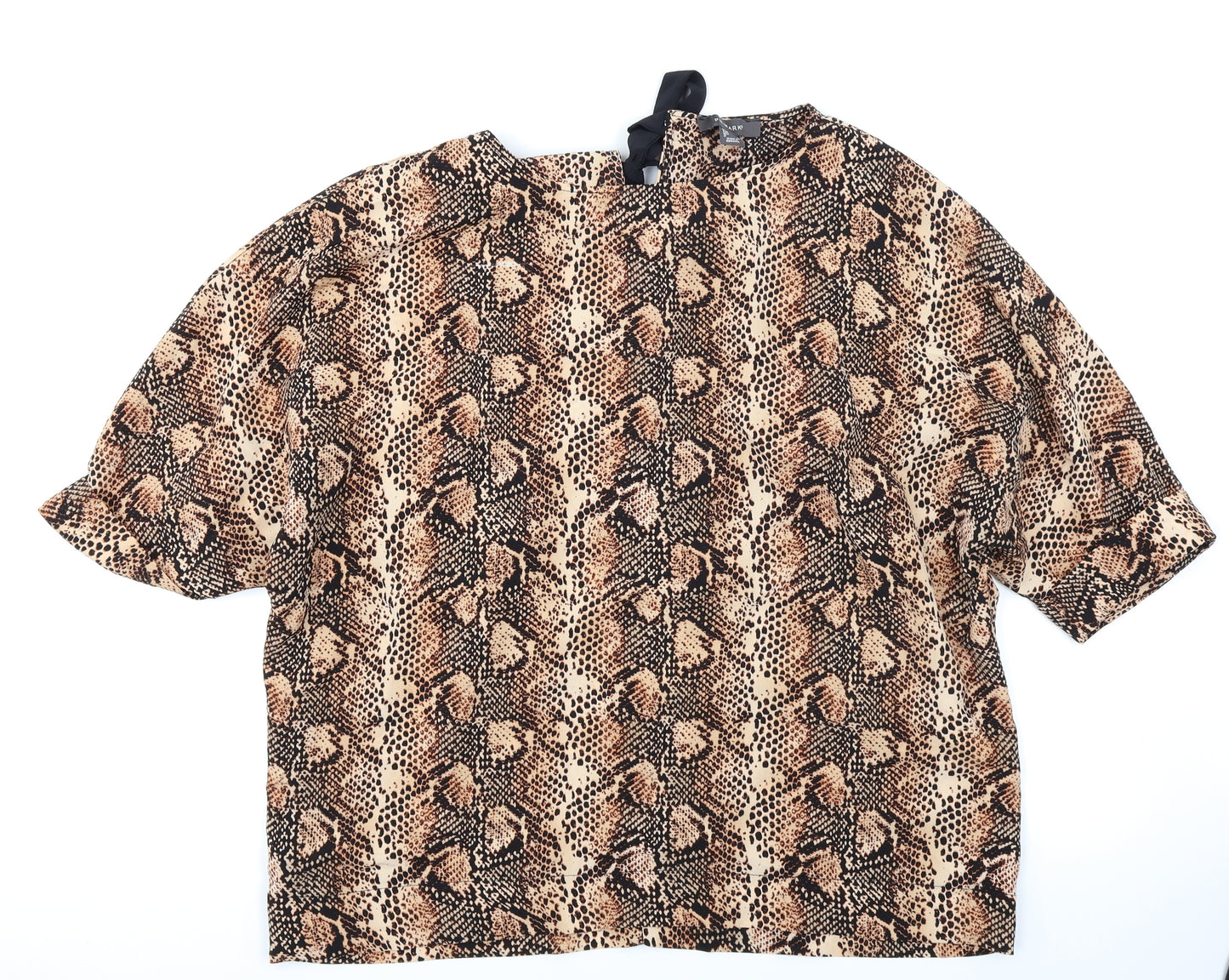 Primark Womens Brown Animal Print  Basic Blouse Size 14