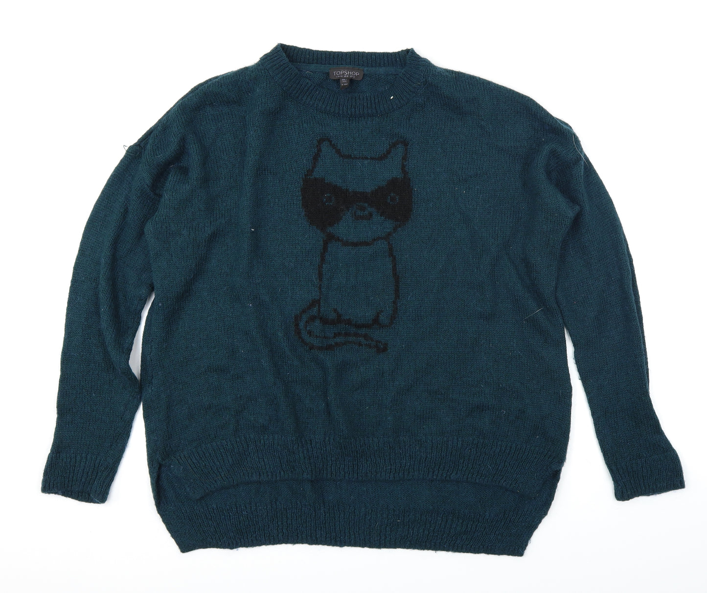 Topshop Womens Green  Knit Pullover Jumper Size 12  - Cat