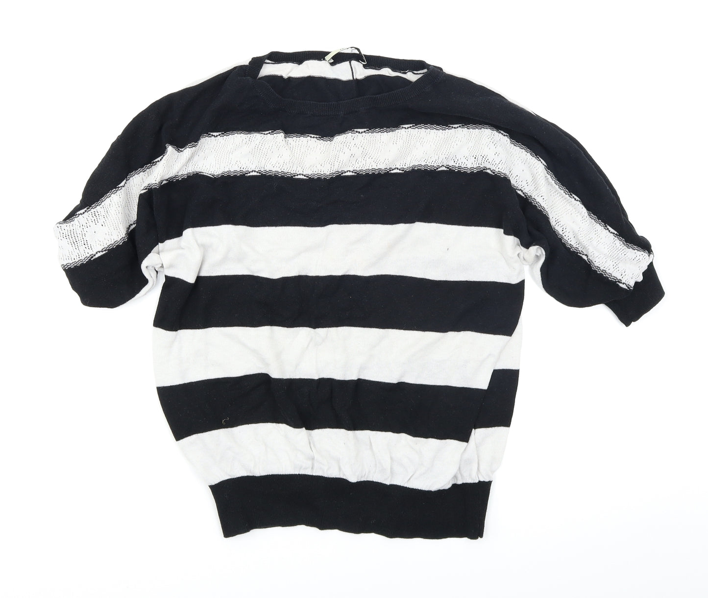Oasis Womens Black Striped Knit Pullover Jumper Size S