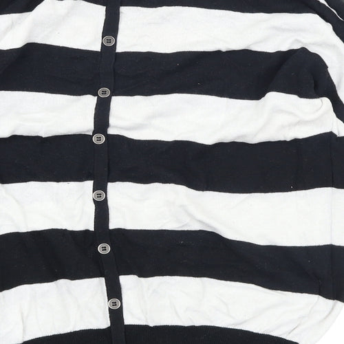 Oasis Womens Black Striped Knit Pullover Jumper Size S