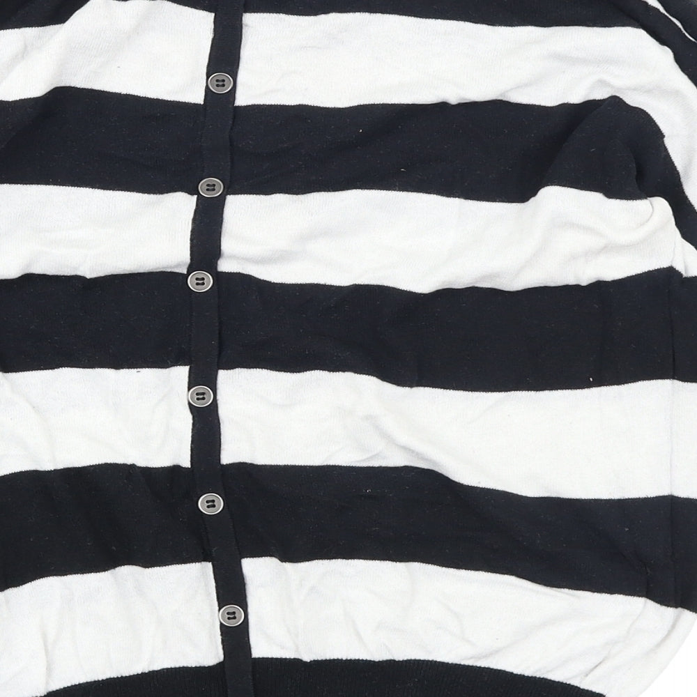 Oasis Womens Black Striped Knit Pullover Jumper Size S