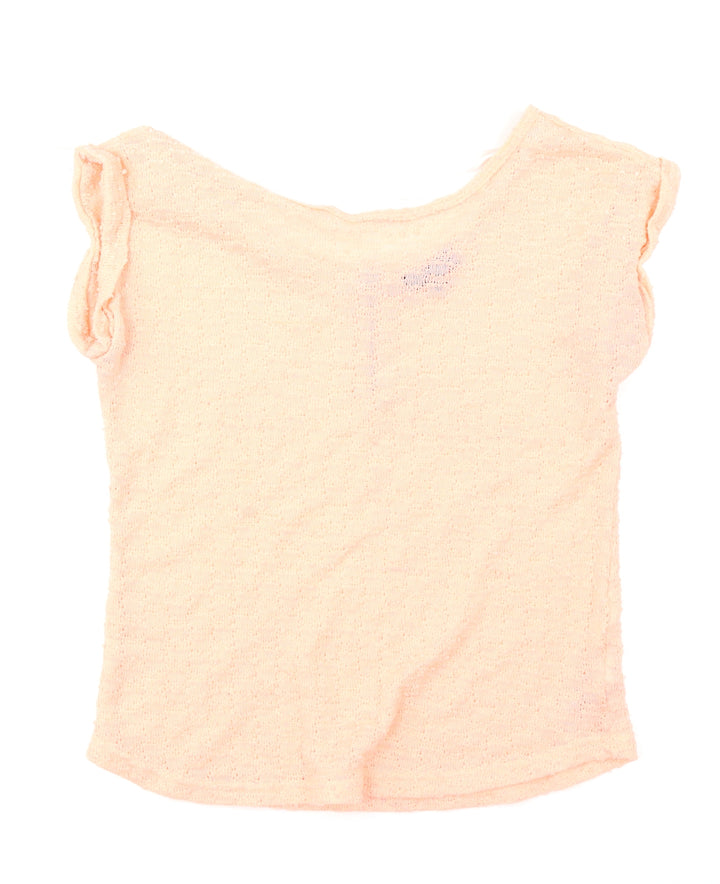 New Look Womens Orange  Knit Basic T-Shirt Size 10