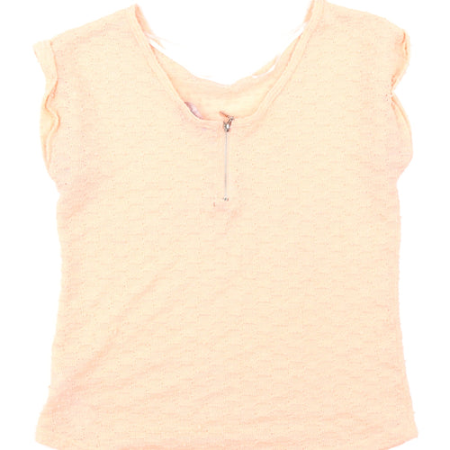 New Look Womens Orange  Knit Basic T-Shirt Size 10