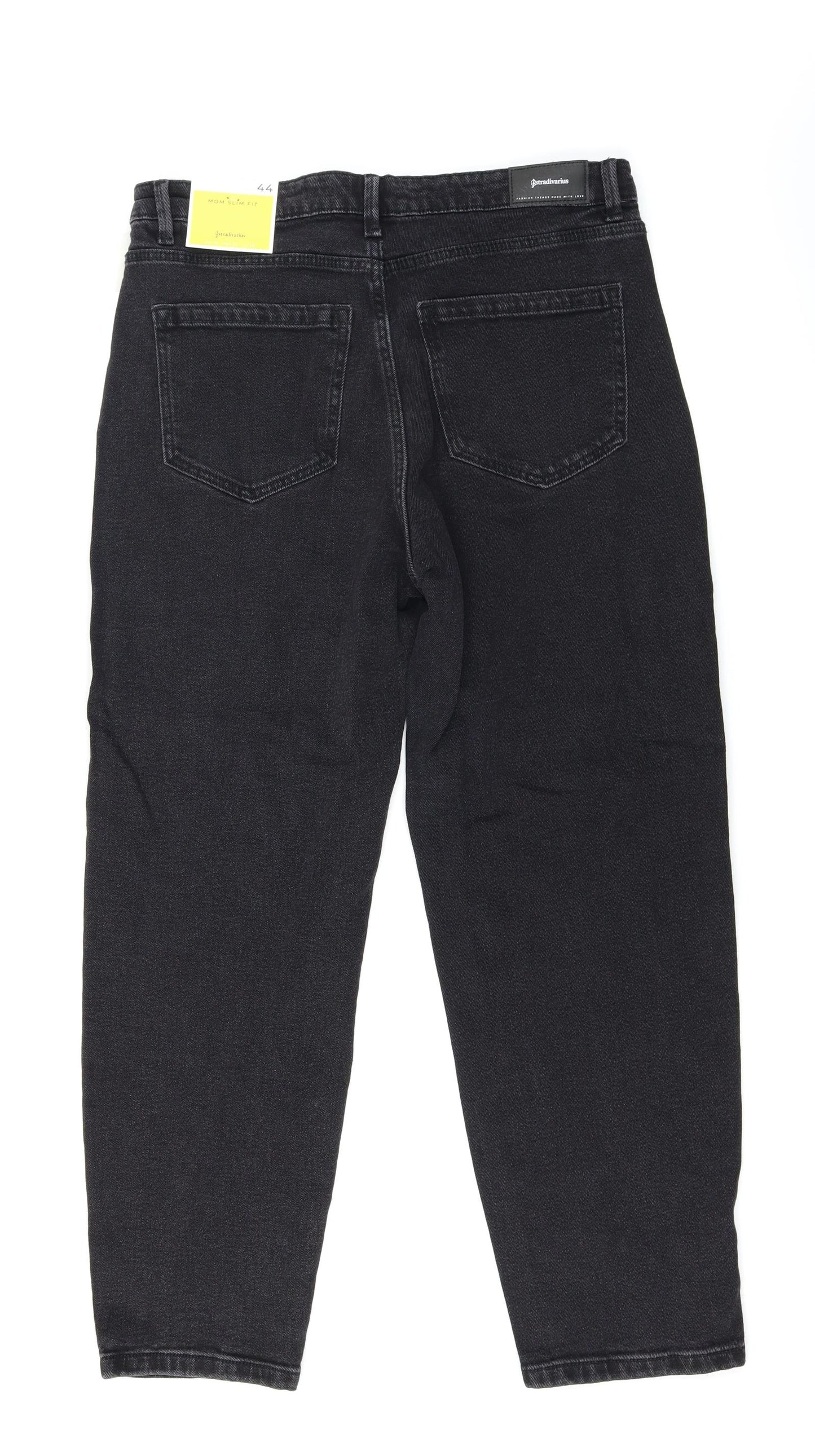 Stradivarius Womens Black  Denim Mom Jeans Size 16 L27 in