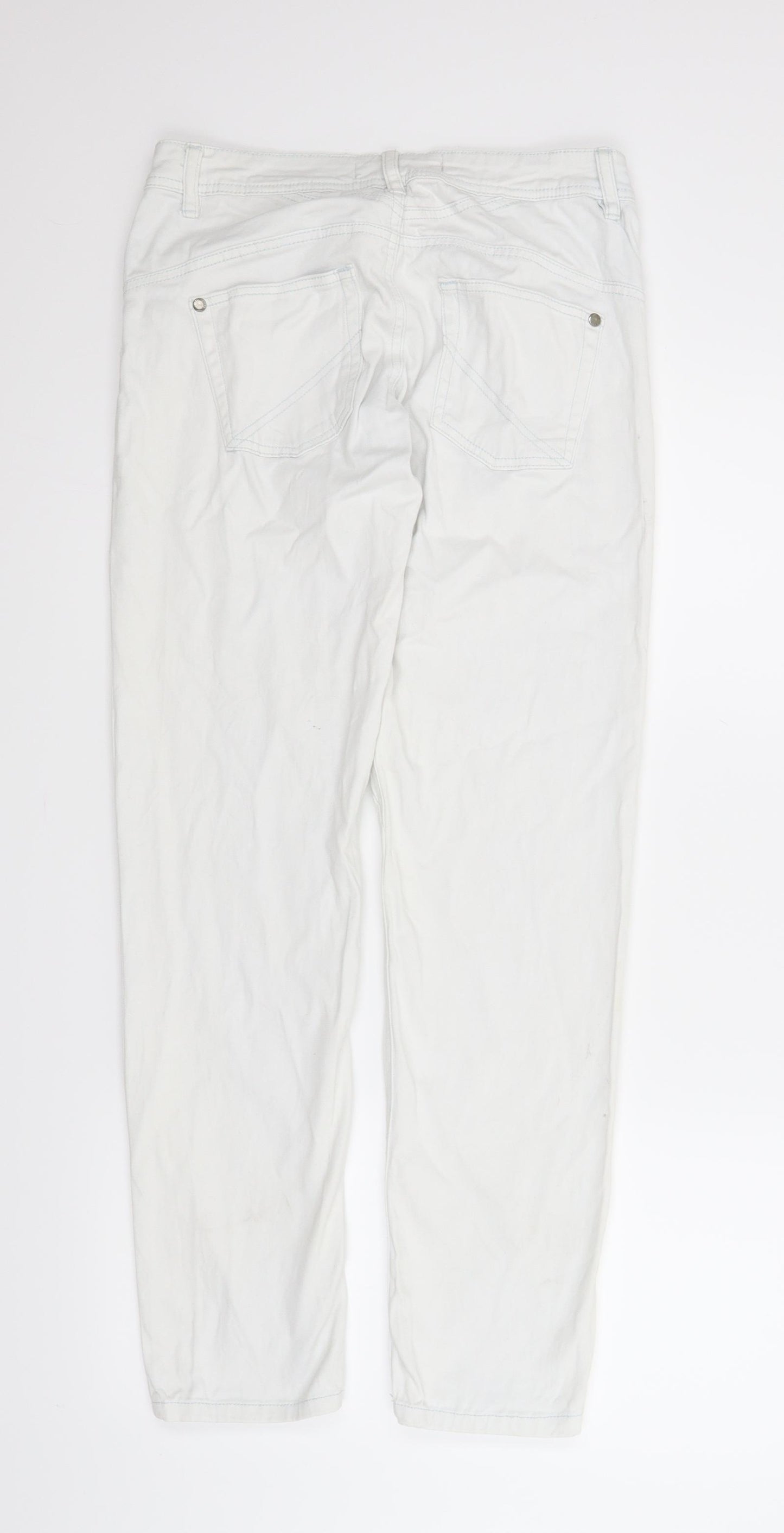 Blue Motion Womens White  Denim Straight Jeans Size 8 L28 in