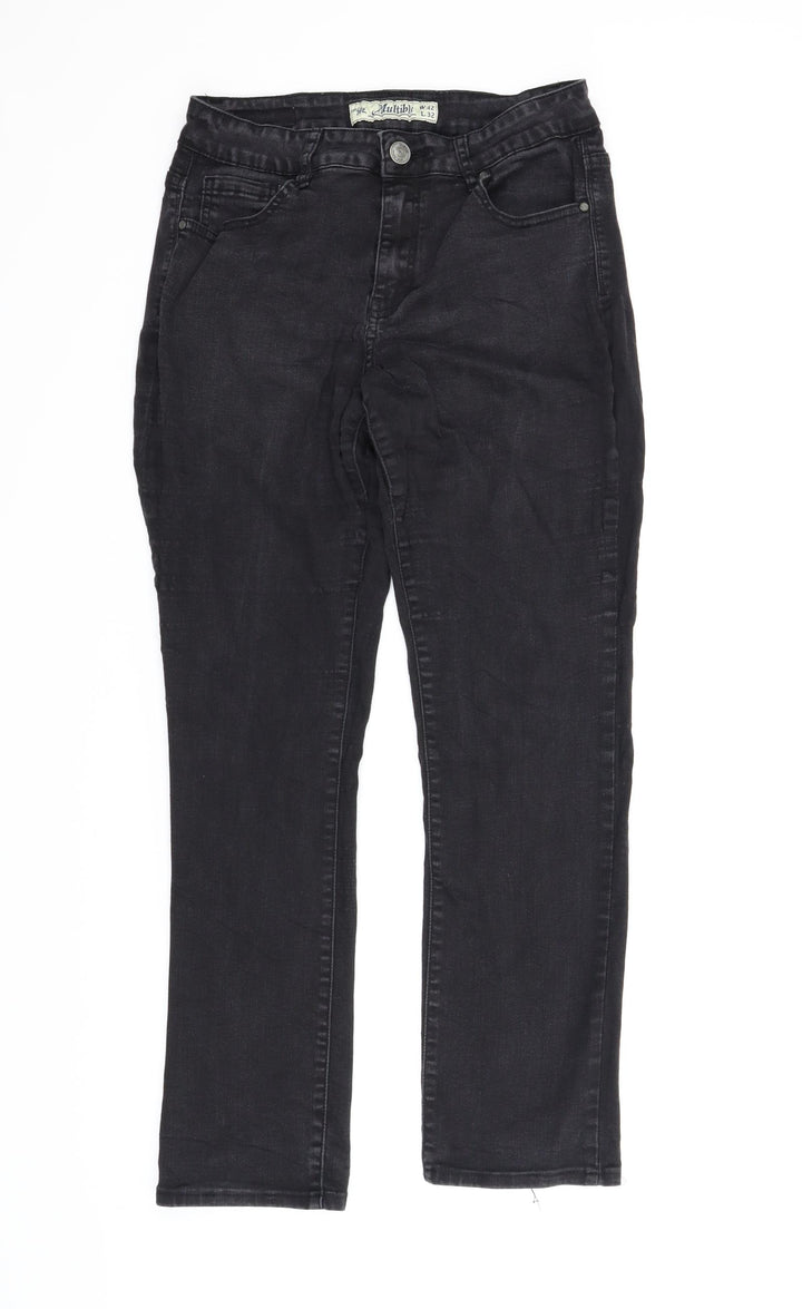 Multiblu Womens Black  Denim Bootcut Jeans Size 42 in L32 in