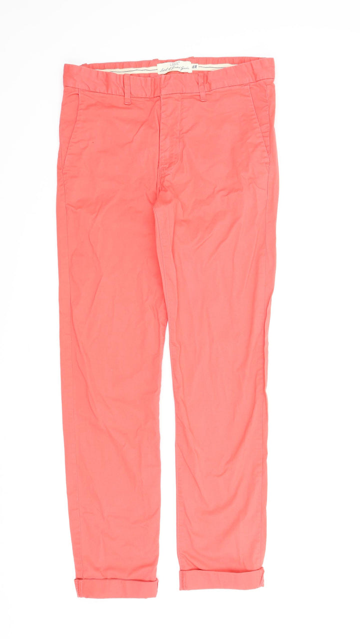 H&M Womens Red   Chino Trousers Size S L27 in