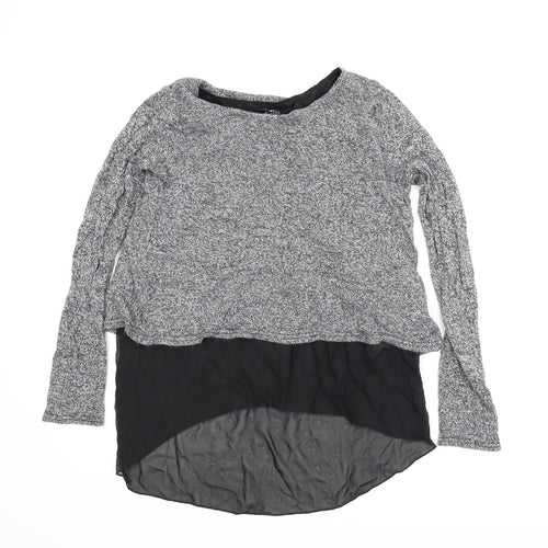 New Look Womens Grey   Basic Blouse Size M  - Split back