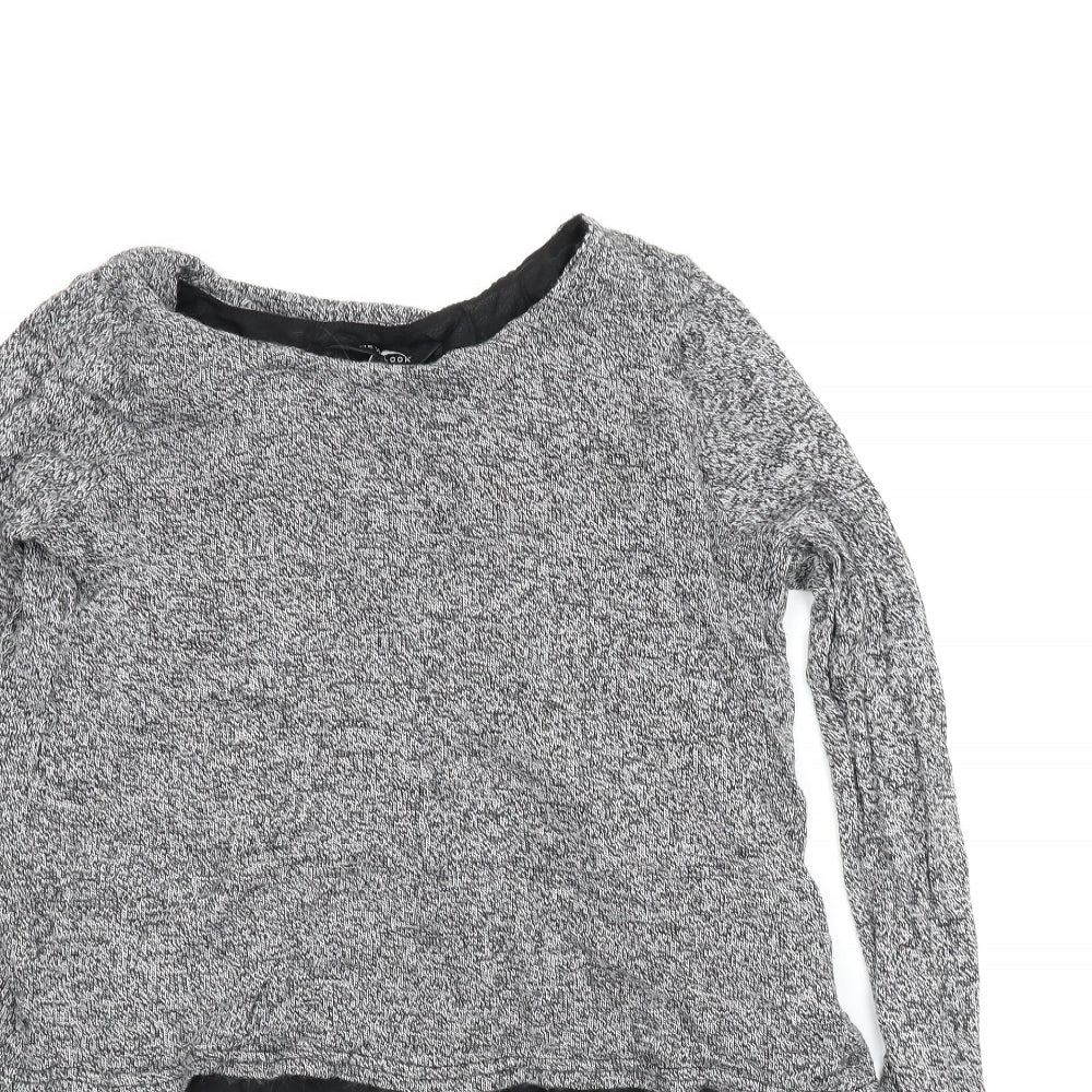 New Look Womens Grey   Basic Blouse Size M  - Split back