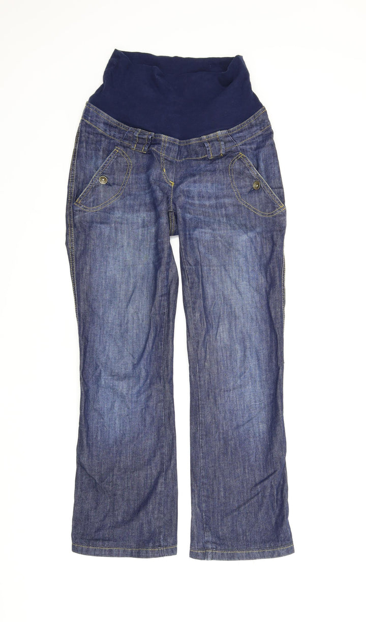 Happy Mums Womens Blue  Denim Flared Jeans Size S L28 in