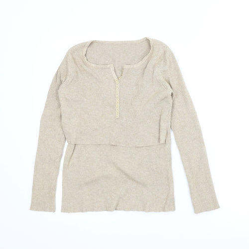 Preworn Womens Beige   Pullover Jumper Size XS