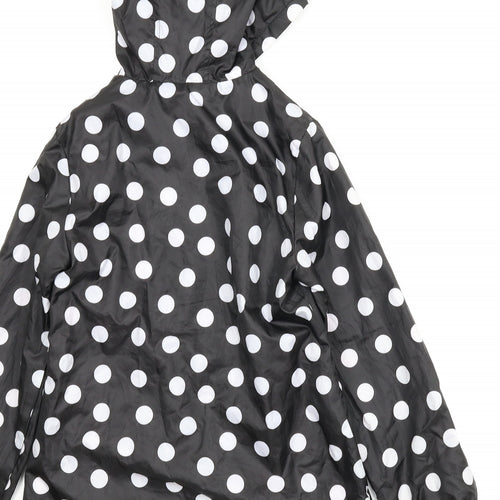 George Girls Black Polka Dot  Rain Coat Coat Size 10-11 Years