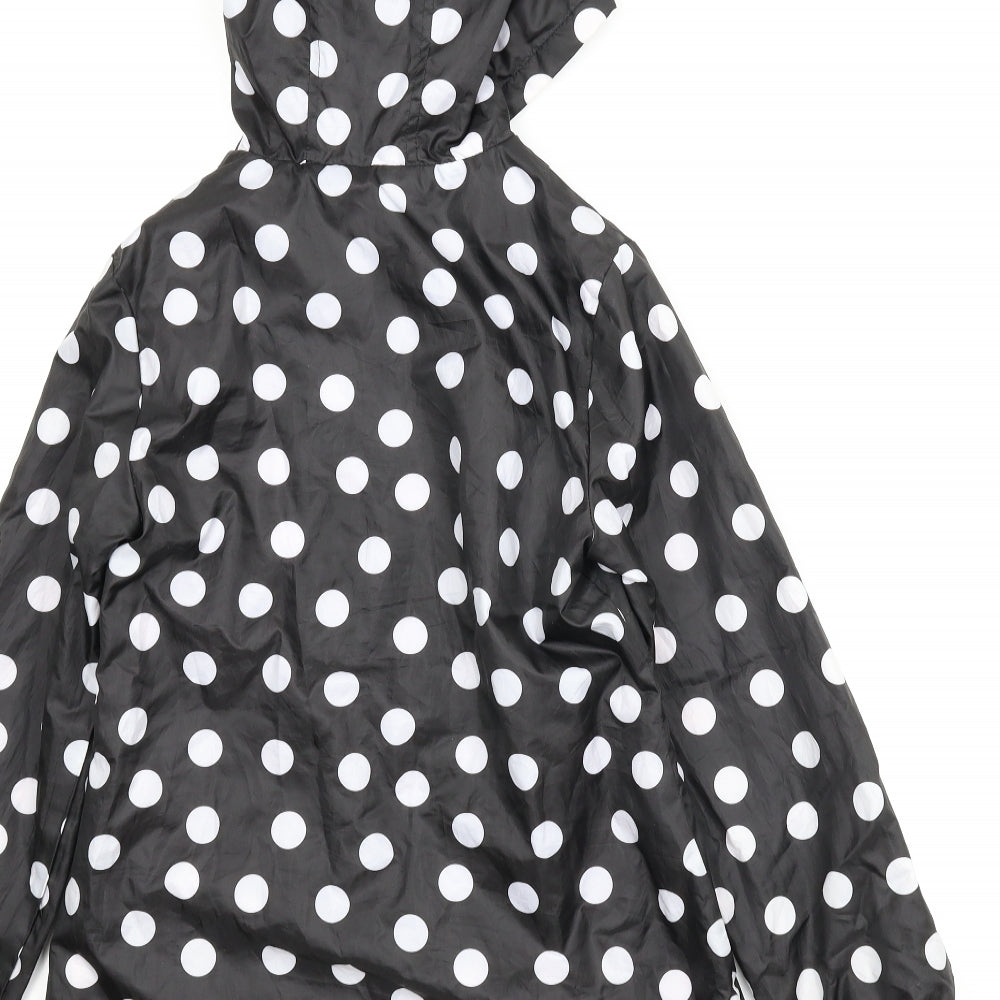 George Girls Black Polka Dot  Rain Coat Coat Size 10-11 Years