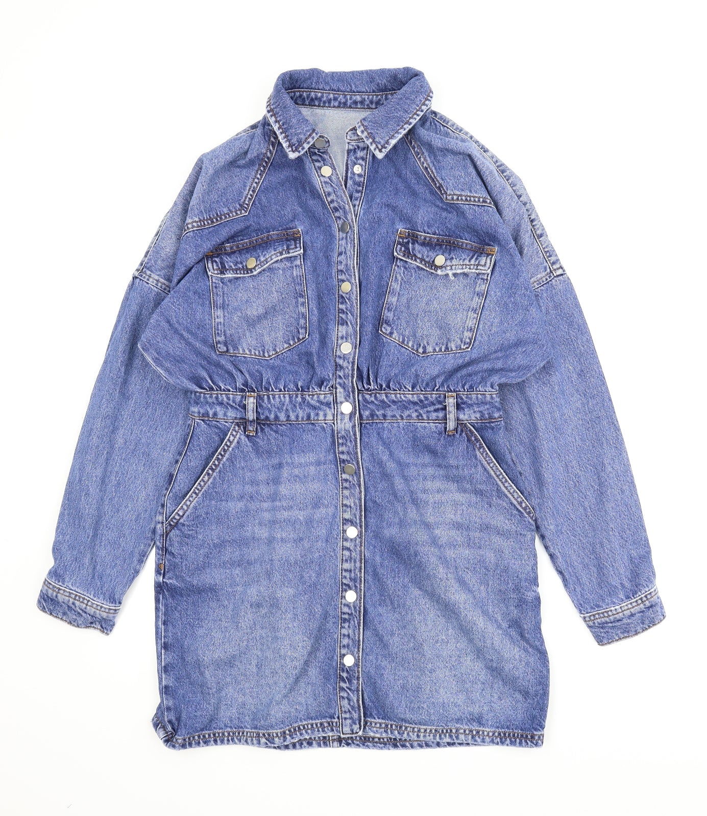River Island Womens Blue  Denim Jacket Dress  Size 14