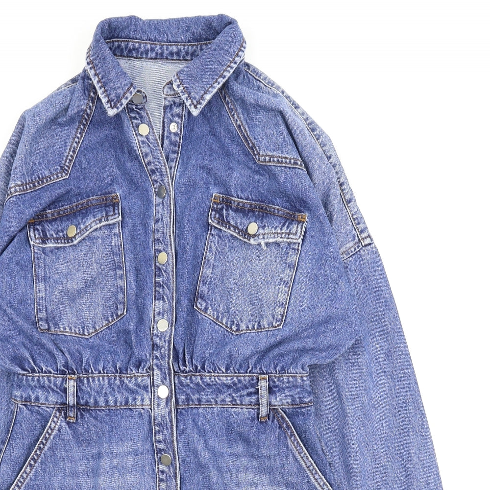 River Island Womens Blue  Denim Jacket Dress  Size 14
