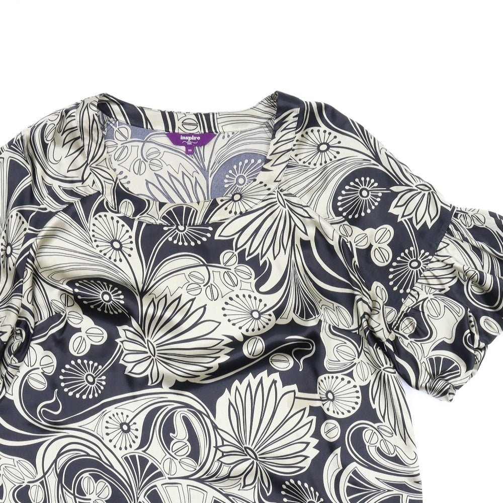 New Look Womens Gold Floral  A-Line  Size 20