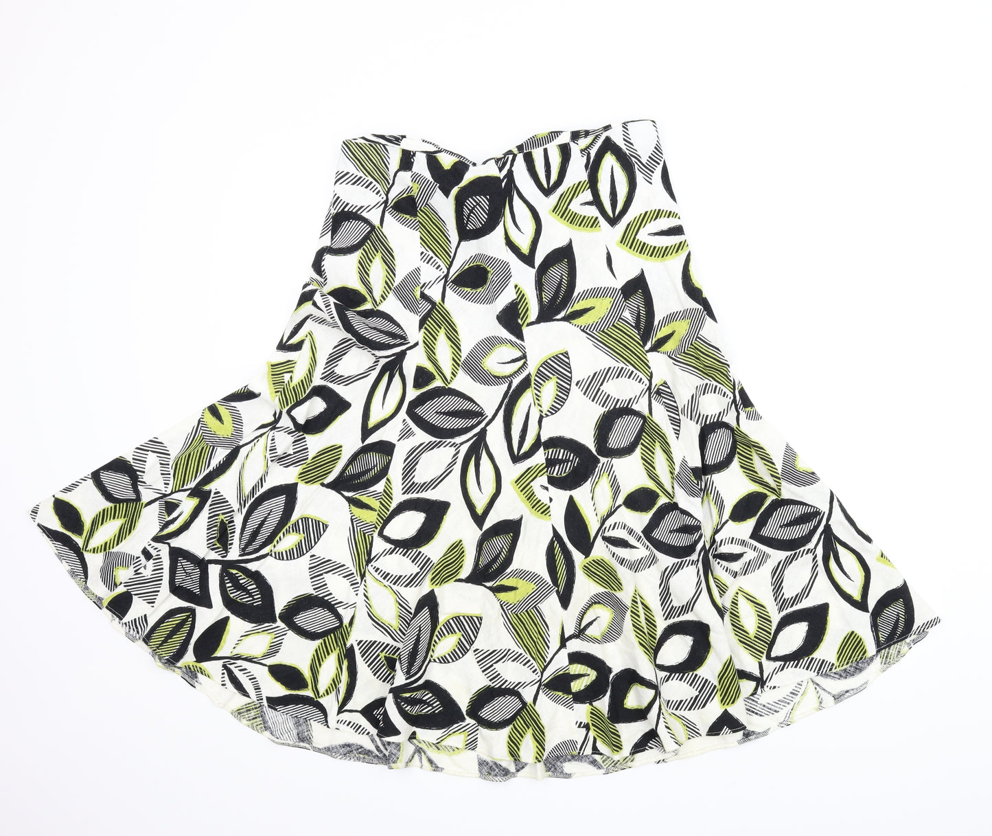 Wallis Womens Green Floral  A-Line Skirt Size 12