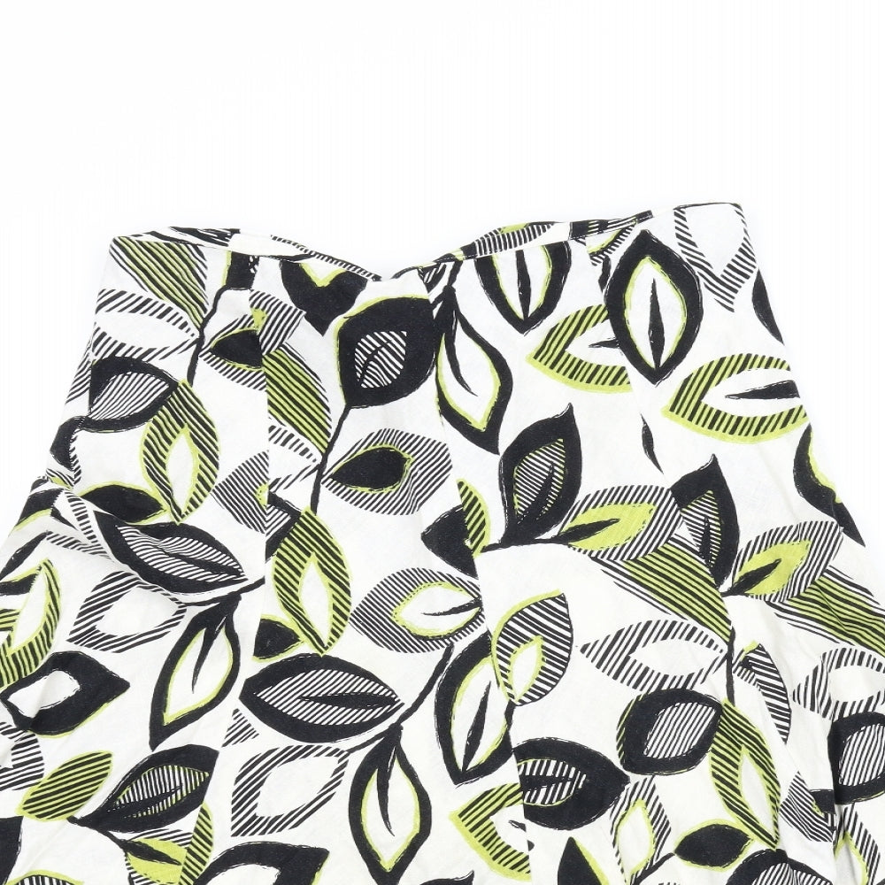 Wallis Womens Green Floral  A-Line Skirt Size 12