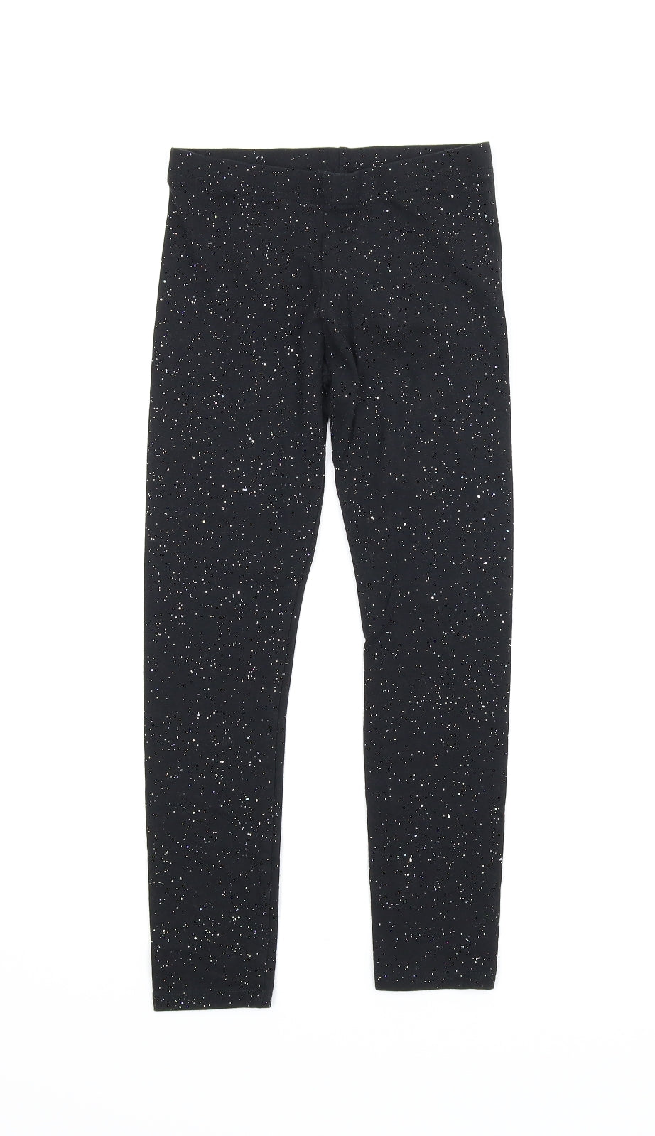 F&F Girls Black Flecked  Carrot Trousers Size 9-10 Years - Glitter leggings