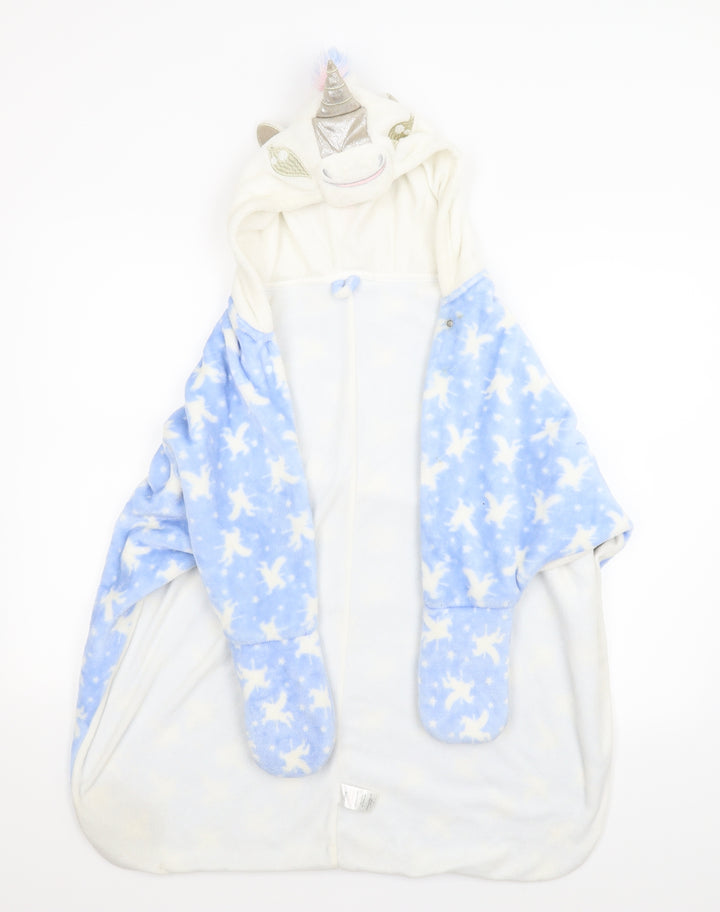 Matalan Girls Blue Solid Top Robe Size 9 Years - Unicorn, Cape
