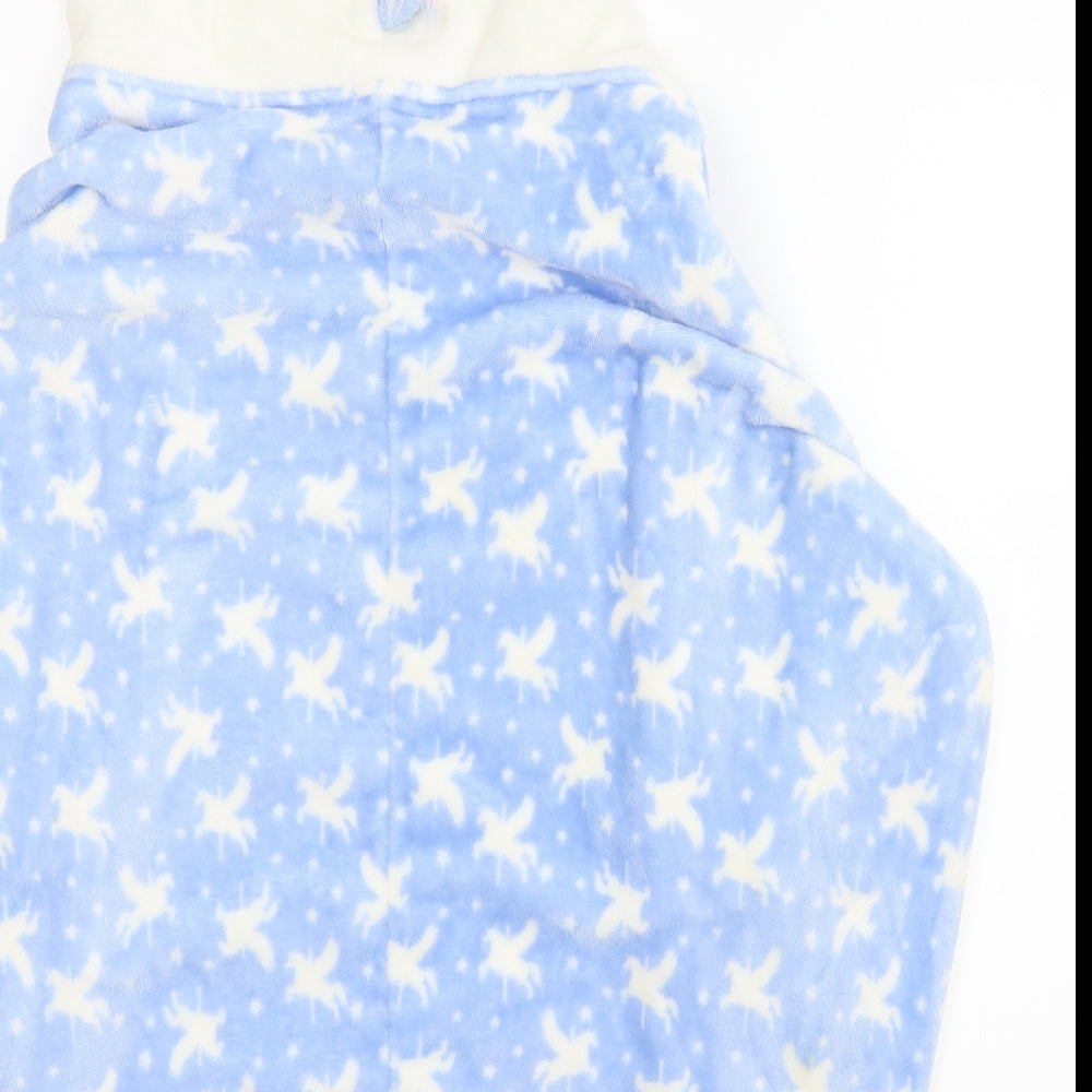 Matalan Girls Blue Solid  Top Robe Size 9 Years  - Unicorn, Cape