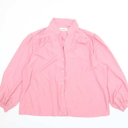 Gloria Vanderbilt Womens Pink   Basic Button-Up Size XL