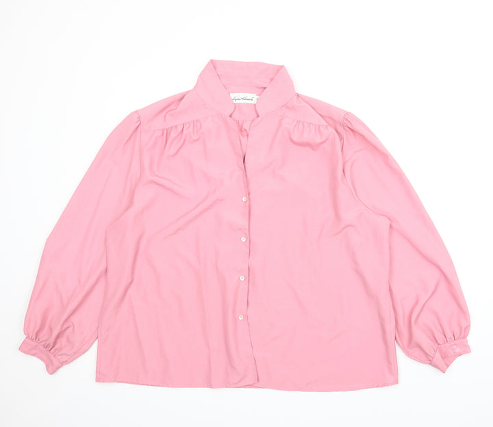 Gloria Vanderbilt Womens Pink Basic Button-Up Size XL