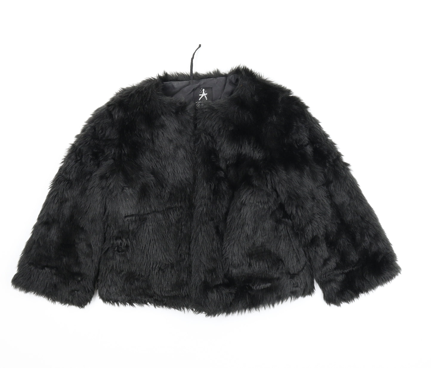 Atmosphere Womens Black   Jacket Coat Size 8  - Channel style fluffy coat