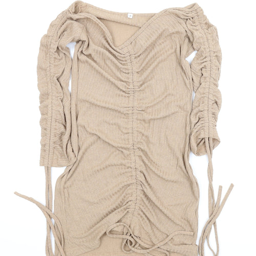 Preworn Womens Beige   Bodycon  Size S