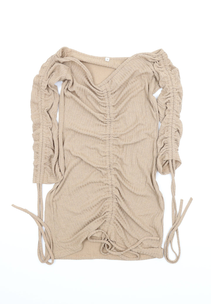 Preworn Womens Beige Bodycon Size S