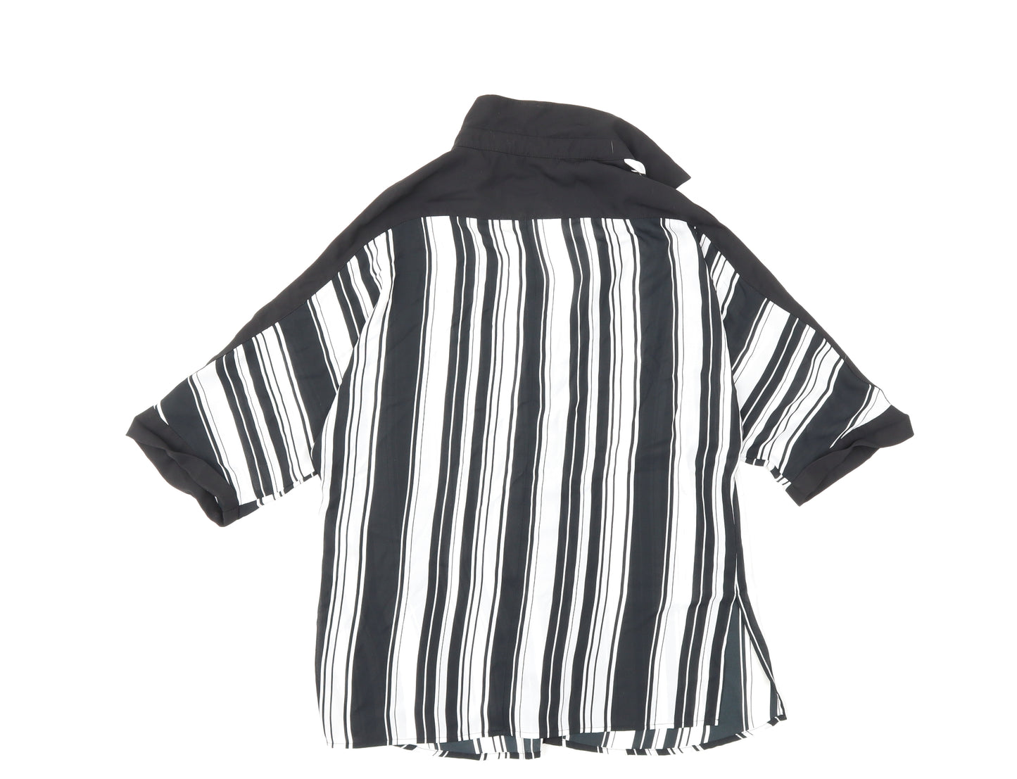 Very Womens Black Striped  Basic Blouse Size 10
