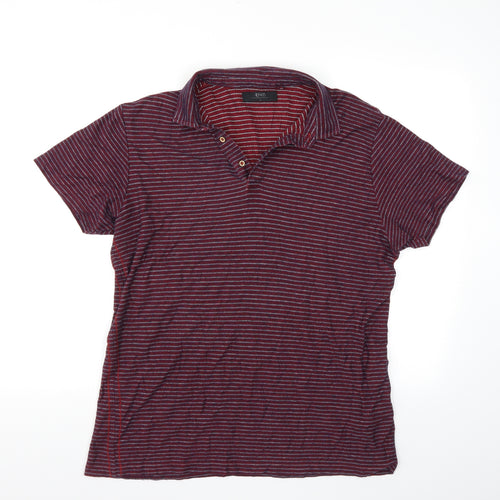 Acw85 Mens Red Check   Polo Size L